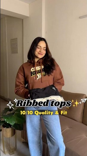 Ribbed Tops💓#myntrahaul#winterhaul#winter2024#winterfashion#meeshofinds#outfitideas#pinterest#ootd