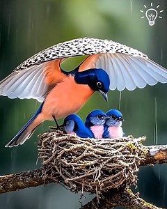 233K views · 2.8K reactions | Meet this blue bird protecting its tiny family from the rain️ | Pretty Hairstyles | Facebook