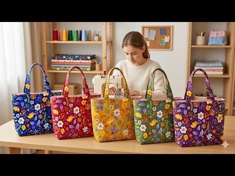 This Tote Bag with a Secret Zipper Pocket Inside is SO Useful and Easy to Make!