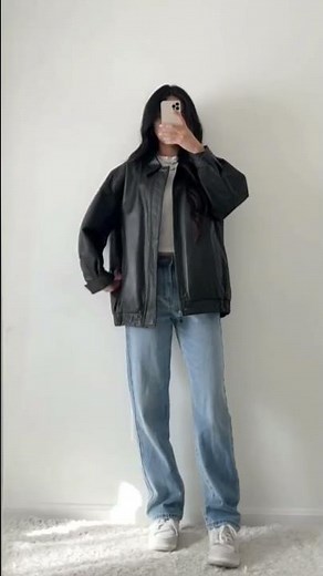 Styling An Oversized Leather Jacket For Fall 😍 #outfitideas #outfit #fashion #fashiontrends