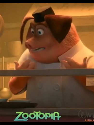 Zootopia - Pig Chef Shot Progression. And I love the waiter, just the personality and design was really good. #zootopia #unreleased #disney #testanimation #shotprogression