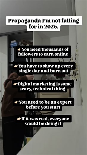 I believed these things for way too long. Turns out you don’t need perfection, thousands of followers, or 24/7 hustle to start earning online. You need a skill, a plan, and the courage to start messy. If you’re a stay-at-home mom who feels behind, tired, or “late, you’re not. You’re right on time 🤍 #stayathomemomlife #sahmomlife #motherhoodunfiltered #digitalmarketingforbeginners #digitalmarketingbeginners