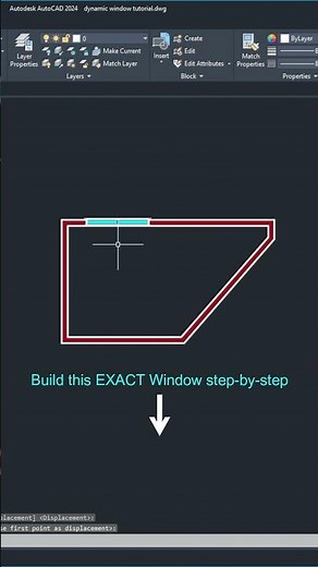 Dynamic Window Block in AutoCAD (Smart + Auto Wall Cut) #autocad #autocadtips