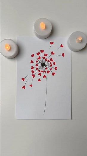 Acrylic Drawing a Dandelion 💕 Step by Step for beginners #shorts