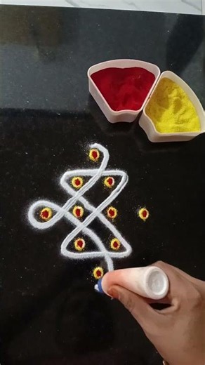 4*1 👌👍 Simple sikku kolam design #melikalamuggu #muggulu #rangoli for beginners 👌👍