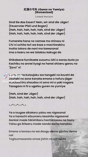 紅蓮の弓矢 (Guren no Yumiya) | Linked Horizon #lyrics #紅蓮の弓矢 #gurennoyumiya #fyp #songilysm