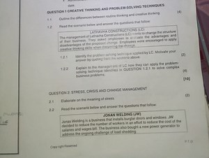 Outline the differences between routine thinking and creative t... | Filo