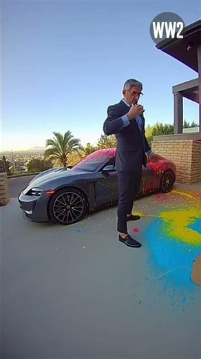 CEO Paint Explosion Fail 🎨💥🚘 (Caught on Ring Camera)