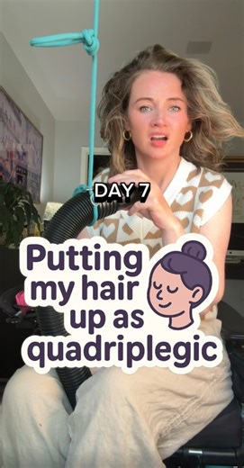 33K views · 941 reactions | Best of 2025! Everyone asked me to try this and all it did was steal my scrunchie and my dignity #Quadriplegic #SCI #HairJourney #VacuumPony #DadHack | Jessie Owen | Facebook