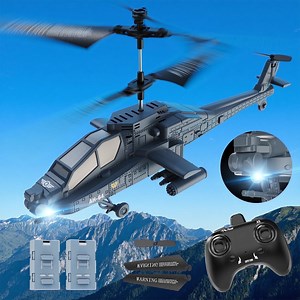JoyStone RC Helicopter, 2.4GHz Remote Control Helicopter (AH-64) with 3 Speed Modes, 30 Min Flight Time, LED Lights & Altitude Hold, RC Toys for Boys Girls Beginner, Gray