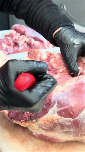 The time-consuming process of veal carcass breakdown #meatmarket #food #shortvideo