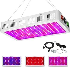 EXLENVCE 1500W 1200W LED Grow Light Full Spectrum for Indoor Plants Veg and Flower,led Plant Growing Light Fixtures with Daisy Chain Function (Triple-Chips 15W LED)
