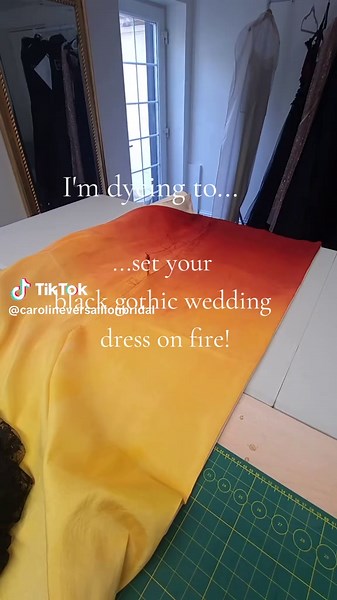 Creating a Fiery Background for Gothic Wedding Dresses