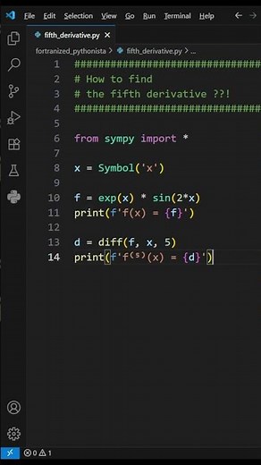 How to find the fifth derivative #python