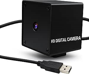 48MP Autofocus USB Camera - 4K UVC Mini Webcam with Metal Case, 8000x6000P 70 Degree No Distortion Lens PC Camera for Linux/Raspberry Pi, Plug & Play for Industrial/Lightburn/Video Conference