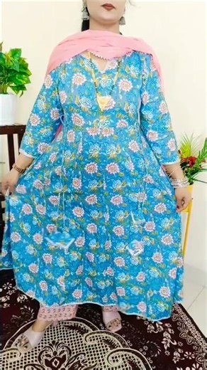 Anarkali pants with duppata set from Flipkart #anarkalisuits #cottonkurti #ytshorts #stylishkurti