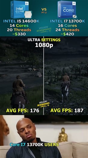 Core I7 13700K vs Core I5 14600K — Can a Mid-Range CPU Really Compete? #gaming #shorts