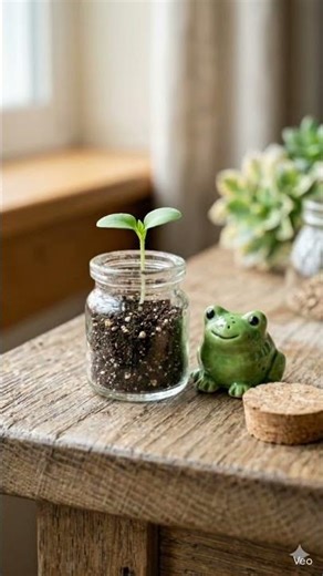Mini Frog Garden #miniature #miniaturegarden #reuse #reuseidea #froggarden