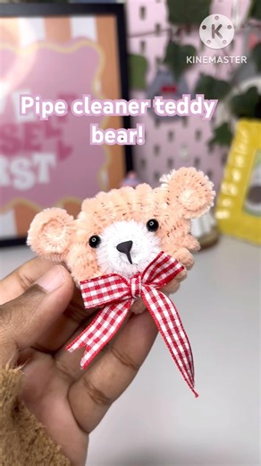 Pipe cleaner teddy bear keychain !🧸 #malayalamcrafts #aestheticroomdecor #cute