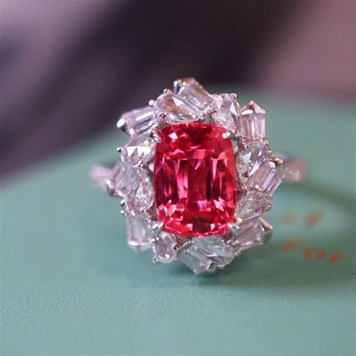Unique High End Natural Red Spinel Ring in 18k Solid White Gold/diamond Halo Spinel Ring/handmade Luxury Fine Spinel Jewelry for Engagement - Etsy Australia