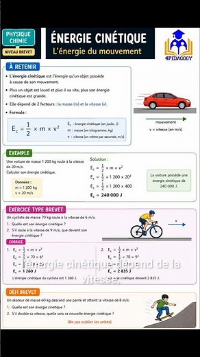 Énergie potentielle, cinétique et mécanique : #brevet #dnb #college #revision #physics