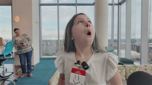 Hospital heroes! Kids at Randall Children's Hospital get a surprise from costumed window washers