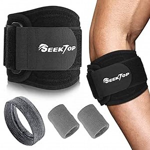 Seektop Tennis Elbow Brace Support - Tendonitis Pain Relief Compression Band for Women & Men Forearm, Adjustable Counterforce Arm Strap for Golfers, Epicondylitis, GYM