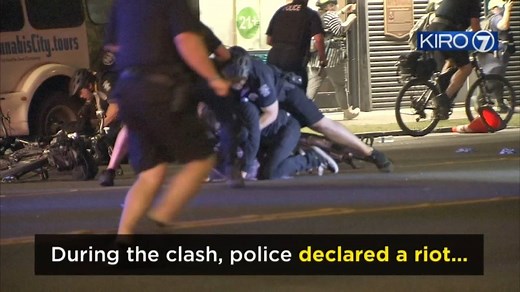20K views · 288 reactions | A Seattle rally that began peacefully was later declared a riot and ended with 18 people getting arrested. At 5 p.m., the fallout after the violent late-night clash that injured three officers. Watch on TV, your streaming device or at >> kiro.tv/LiveNews | KIRO 7 News | Facebook