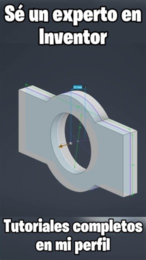 Autodesk Inventor Pieza Mecánica #cad #3dmodelingsoftware