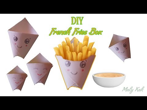 Cute Crispy French Fries box Recipe - DIY French fries Recipe-how to make french fries box by paper