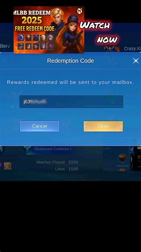 mlbb new redeem code 2025 || #viral #mobilelegends #redeecode #shorts
