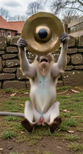 When a Monkey Uses Cymbals as an Alarm! 🤣 Wake Up Call Like Never Before #funny #monkeys #viral