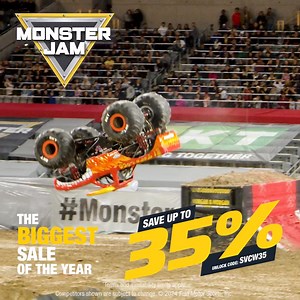 1.3K views · 101 reactions | It’s Monster Jam’s biggest sale of the year! Save up to 35% on tickets. Use code: SVCW35 through Dec. 8. Restrictions & availability limits apply.  https://bit.ly/mjfebaz | State Farm Stadium | Facebook