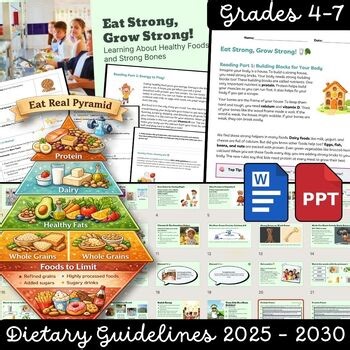 Dietary Guidelines for Americans (DGA) 2025–2030 | Nutrition Worksheets & PPT