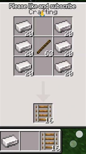 How to make rail in Minecraft #shortsfeed #minecraft .