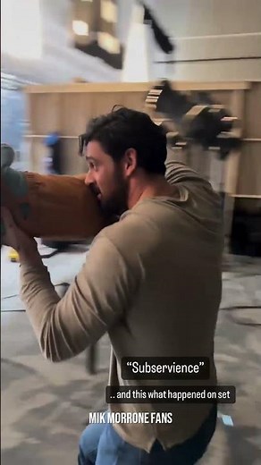 Michele Morrone with his little co-star Jude 🧡 Behind the Scenes of "Subservience"