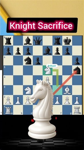Brilliant Knight Sacrifice!! The Knight #chess #gotham chess #shorts