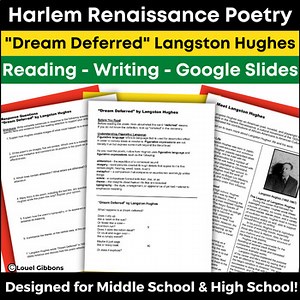 Harlem Renaissance Poetry, Langston Hughes Poem, Dream Deferred, Google Slides
