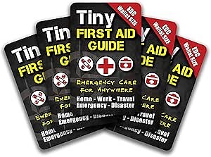Tiny First Aid Guide: Emergency Medical Care for Anywhere - The Ultimate Step-by-Step, Everyday Carry: Survival Medicine Pocket, Micro-Guide, 5-Pack