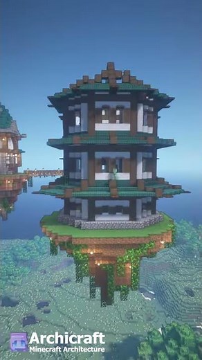 MINECRAFT: Octagon Sky Tower / Japanese Air Build Idea (Archicraft) #Shorts