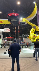 Day 2️⃣ of #IMTS2022 and our largest robot is hard at work! 🤖Visit FANUC in the South Hall, booth 338919, to see our M-2000iA in action! Especially suitable for the automotive or metal industries, the M2000iA heavy payload robots lift complete cars efficiently and safely. 🔗Unable to attend? Contact one of our FANUC experts to learn more >> https://bit.ly/3TxOcFl International Manufacturing Technology Show #IMTS #collaborativerobots #cobots #robotics #industrialrobotics #industrialautomation #i
