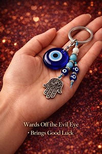 Evil Eye Keychain With Hamsa Hand, Protection Amulet, Turquoise Nazar Charm for Keys, Bag or Car - Etsy