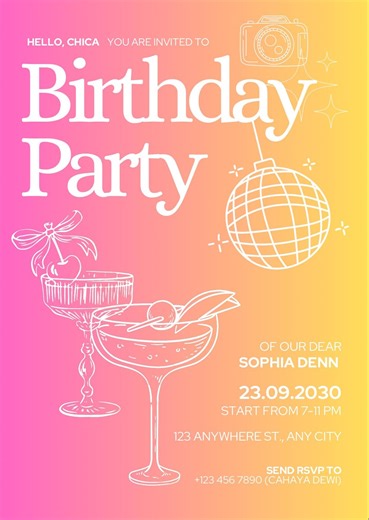 Birthday Party Invitation - Etsy