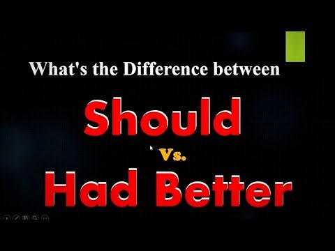 “Should vs Had Better | Easy Explanation with Examples | English Grammar Lesson”