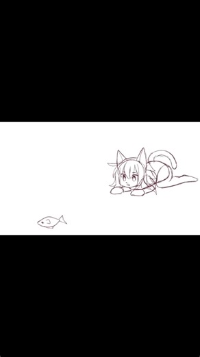 Lil neko animation 🐱🐟 #anime #animation #animated #animegirl #wip #nekogirl #animate #art #artwork