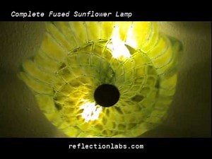 how to make fused and slumped glass - sunflower lamp