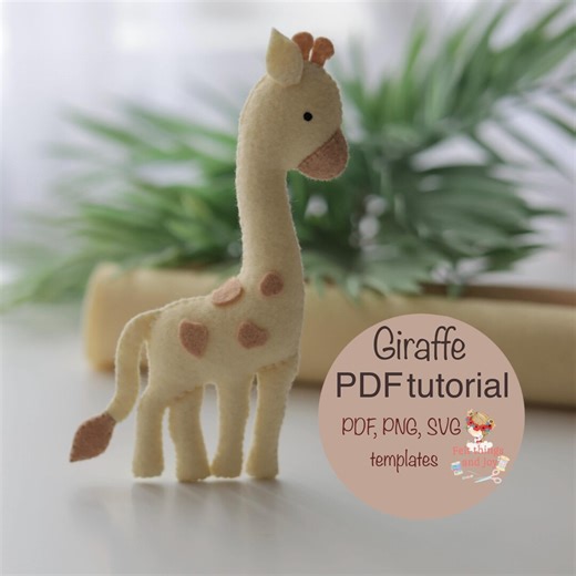 Felt Giraffe Sewing Pattern, Safari Animal Tutorial, Giraffe Ornament, Step by Step Tutorial - Etsy