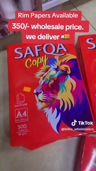 A4 Ream (80gsm, 500 sheets – e.g. JK Copier,Aone,Safqa, Double A, Azar, Paperline, Mondi): 🟢 KSh 350 per ream (wholesale lower, retail higher) 🟢 KSh 1750 per carton (5 reams) A3 Ream (80gsm, 500 sheets): 🟢 KSh 550 ream 🟢 KSh 2,750/= per carton (5 reams) #kenyans #nairobitiktokers #merutiktokers #mlolongotiktokers #rongai #ruirutiktokers