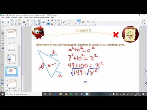 Leçon 2.2 - Déterminer la mesure du troisième côté d'un triangle rectangle