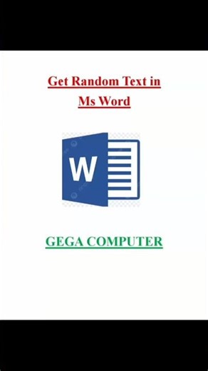 Get random text 😱 #computer #msword #shortvideo